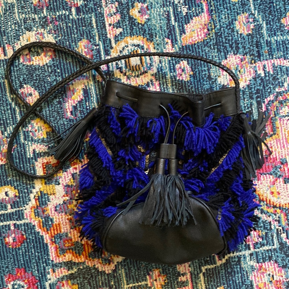 Antik Batik Fringe Bucket Bag